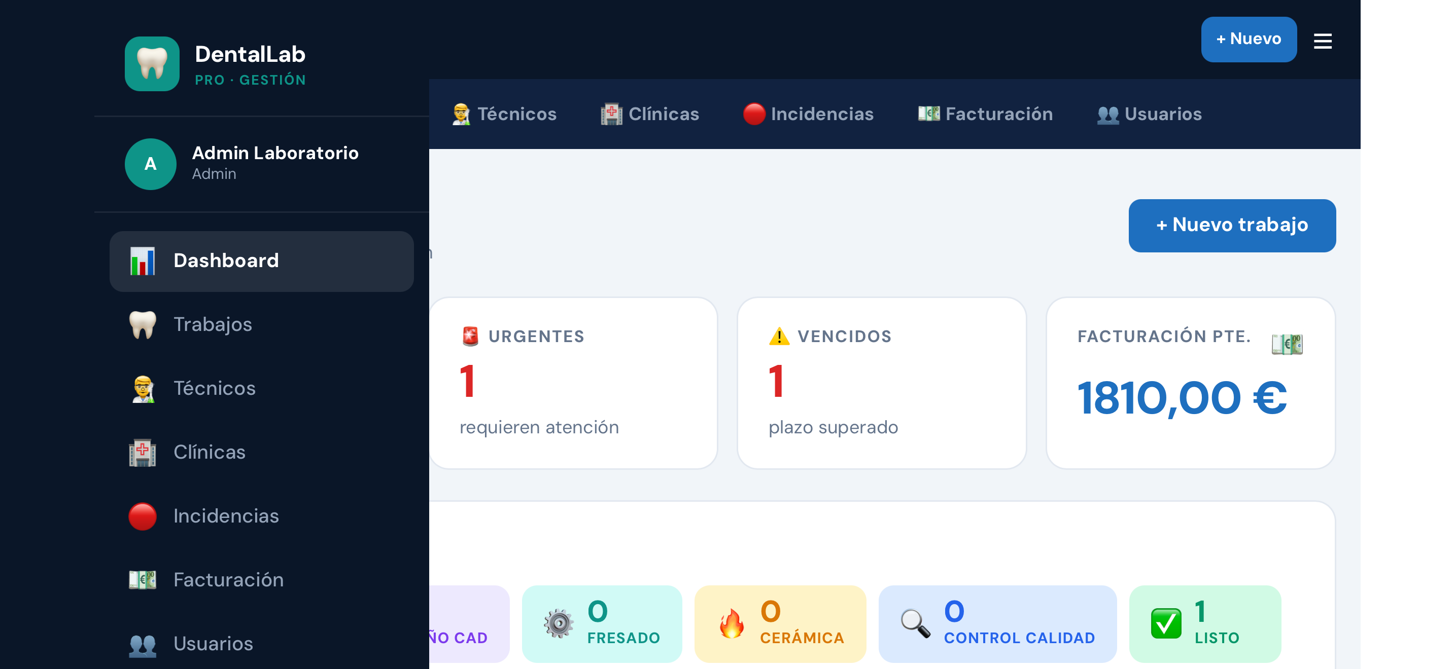 CRM dental gestión de pedidos