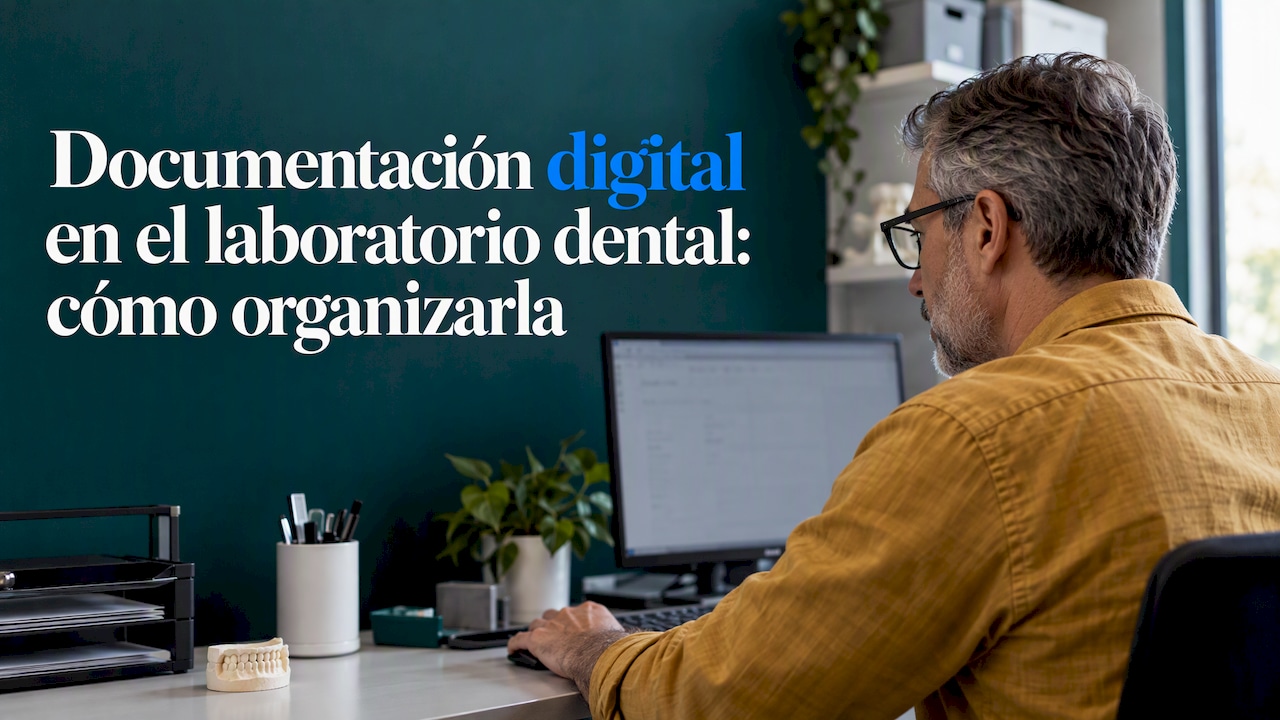 El técnico organiza un expediente dental digital